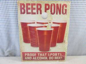 (EC1) Beer Pong Tin Sign 12 12 x 16 New in Plastic Wrap