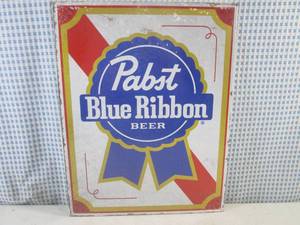(EC1) Pabst Blue Ribbon Beer Tin Sign 12 12 x 16 New in Plastic Wrap