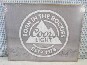 (EC1) Coors Light Tin Sign 16 x 12 12 New in Plastic Wrap