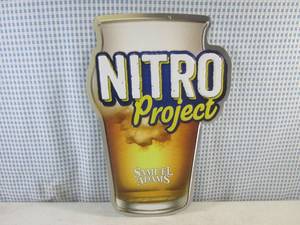 (RM3) Samuel Adams Nitro Project Beer Glass Tin Bar Sign - New - 11 34 x 17 12