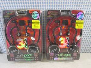 (H-1) Lot of 2 Sentry Multi Folding Pack Headphones - Buds - Earhooks