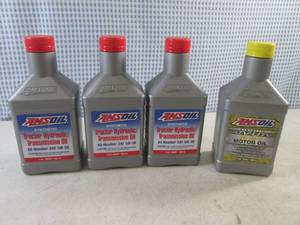 (CS) 3 Quarts of Amsoil Synthetic Tractor Hydraulic  Transmission Oil All-Weather SAE 5W-30 and 1 Quart Synthetic ATV-UTV SAE 5W-50 Motor Oil