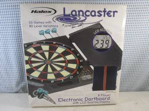 (FS) Halex Lancaster 8-Player Electronic Dartboard with LCD Scoring Display - New Never Used