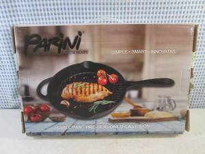 (EW3) Parini Pre-Seasoned Cast Iron Grill Pan - New