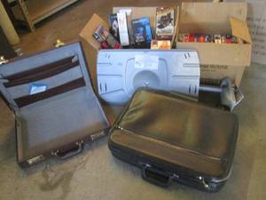 (EW4) Lot of Misc - TV Mount,Brief Cases and VHS Tapes