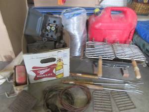 (EW3) Lot of Misc - 5 Gallon Gas Can, Small Grill, Fuse Boxes and More