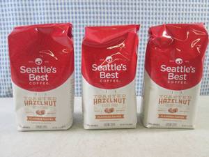 (B-1) 3 Bags Toasted Hazelnut Smooth Roasted Ground Coffee 12oz Bags Best by Sept 2023