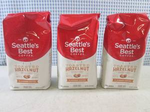 (B-1) 3 Bags Toasted Hazelnut Smooth Roasted Ground Coffee 12oz Bags Best by Sept 2023
