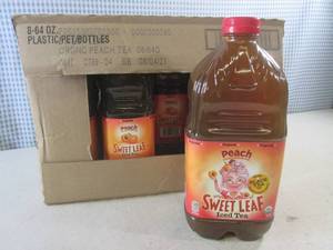 (C-1) Case 8 Bottles Peach Sweet Leaf Iced Tea 64oz Best&nbspBy 080421