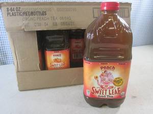 (C-1) Case 8 Bottles Peach Sweet Leaf Iced Tea 64oz Best&nbspBy 080421
