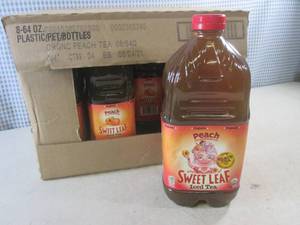 (C-1) Case 8 Bottles Peach Sweet Leaf Iced Tea 64oz Best&nbspBy 080421