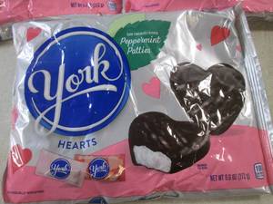 (B-3) 3 Bags York Peppermint Patties Hearts 9.6oz Bags Best by Oct 2023