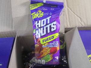 (EC2) Case 36 Bags Takis Fuego Hot Nuts 3 - 2 Pound Boxes 12 Bags Each Best By Aug 2023