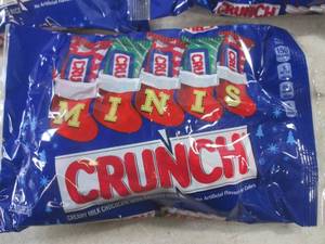 (B-1) 3 Bags of Crunch Minis Candy Bars Best by Sept 2023