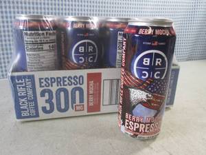 (C-2) 12-Pack Black Rifle Coffee Company Berry Mocha Espresso 15oz Cans Best by Apr 2024