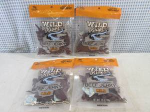 (B-3) 4 Bags Wild River Mild Beef Jerky 3.5oz Best by Dec 2023