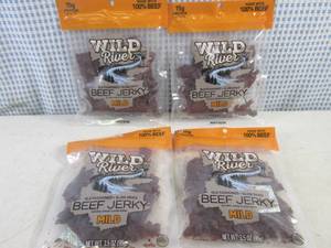 (B-3) 4 Bags Wild River Mild Beef Jerky 3.5oz Best by Nov 2023
