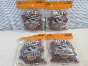 (B-3) 4 Bags Wild River Mild Beef Jerky 3.5oz Best by Nov 2023