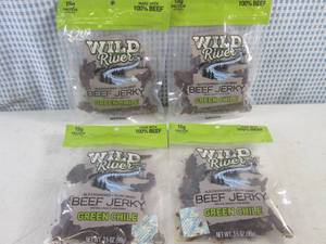 (C-2) 4 Bags Wild River Green Chile Beef Jerky 3.5oz Best by Oct 2023