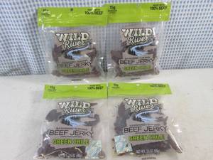 (C-2) 4 Bags Wild River Green Chile Beef Jerky 3.5oz Best by Oct 2023