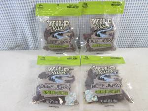 (C-2) 4 Bags Wild River Green Chile Beef Jerky 3.5oz Best by Oct 2023