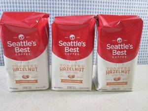 (B-1) 3 Bags Toasted Hazelnut Smooth Roasted Ground Coffee 12oz Bags Best by Sept 2023