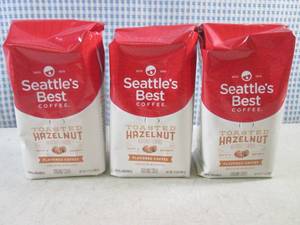 (B-1) 3 Bags Toasted Hazelnut Smooth Roasted Ground Coffee 12oz Bags Best by Sept 2023