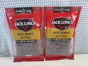 (C-2) 2 Family Size Bags Jack Links Original Beef Jerky 10oz Bags Past Date