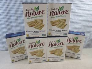 (C-1) 6 Boxes Back To Nature Harvest Whole Wheat Crackers Past Date