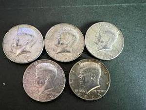 5 - Kennedy Half Dollars - 40% Silver