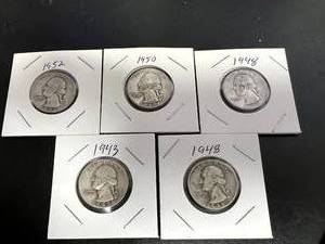 5 - 1940s & 1950s Washington Quarters