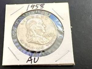 1958 D Franklin Half Dollar