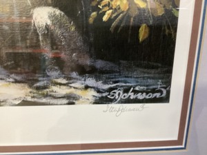 2 Deer by Pond Print