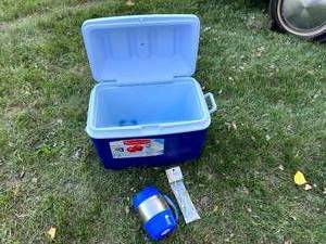 lot 101 image: New Rubbermaid Cooler, Bubba Keg Mug & 5 Piece Wrench Set