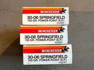 lot 199 image: 3 Boxes Winchester 30-06 150 Gr Shells
