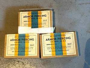 lot 211 image: 3 Boxes Armor Piercing Caliber .30 M2 Shells