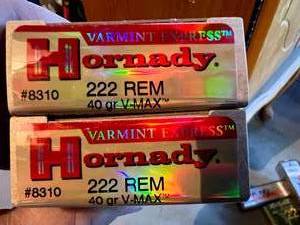 lot 215 image: 2 Boxes Hornady 222 Rem 40 Gr