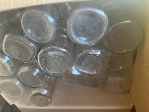 box full of canning jars