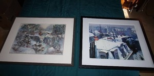 Artwork Wall Art Signed Winter Duluth Artist Elsie Cook, Rooftops Under Snow Framed Art Print by Gustave Caillebotte.