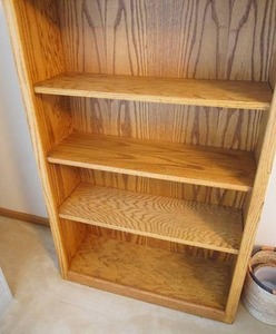 Furniture Storage Solid Oak Adjustable Book Shelf