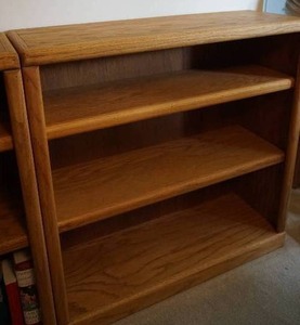 Furniture Storage Solid Oak Adjustable Book Shelf...