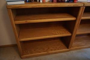 Furniture Storage Solid Oak Adjustable Book Shelf...