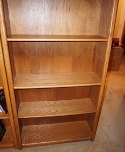 Furniture Storage Solid Oak Adjustable Book Shelf...