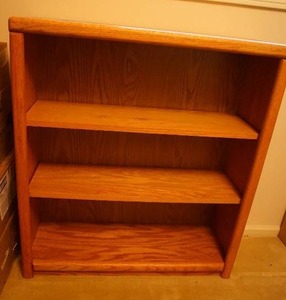 Furniture Storage Solid Oak Adjustable Book Shelf