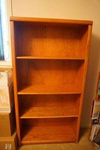 Furniture Storage Solid Oak Adjustable Book Shelf