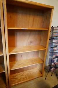 Furniture Storage Solid Oak Adjustable Book Shelf...