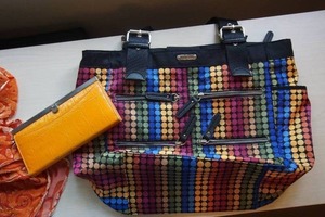 Clothing Accessories Purse Handbag FRANCO SARTO Tote, Orange WalletScarf