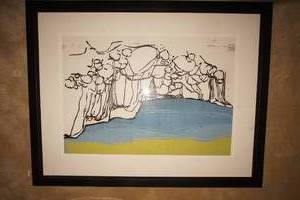 Wall Art Signed By Artist Ellingson 68 1824 Matted Framed Scenic Carmel Beach Large Print