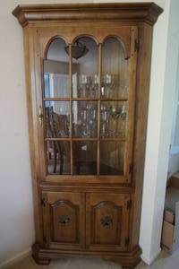 Furniture Kitchen Dining KELLER One-Piece Corner Curio Hutch 35 x 24 x 74matching lots #138 and #139