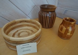 Artist Signed Wood Turned Bowl and Vase Vessel